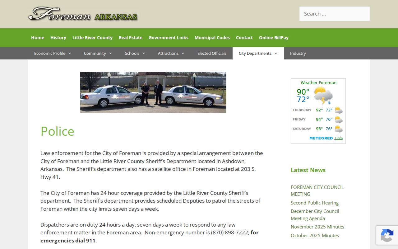 Sheriff coverage for Foreman criminal records